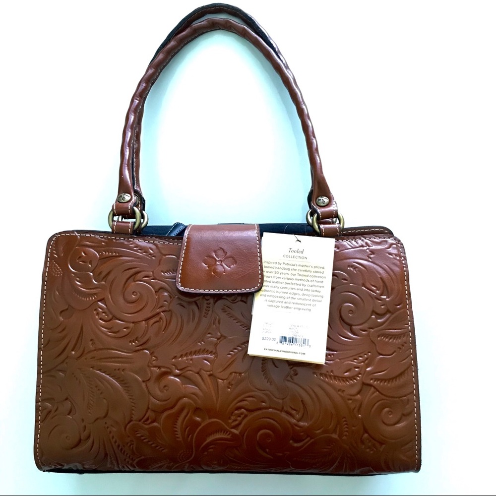 Patricia Nash Burnished Tooled Rienzo Satchel